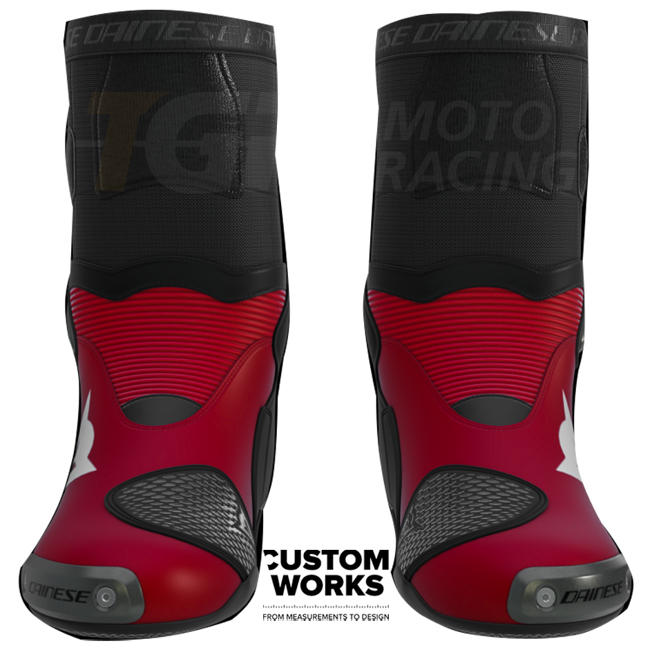 Dainese Axial 2 Racing and Street Motorcycle Boots Nicolò Bulega Replica 2026 | Men | Dainese Red / White | Custom Works 