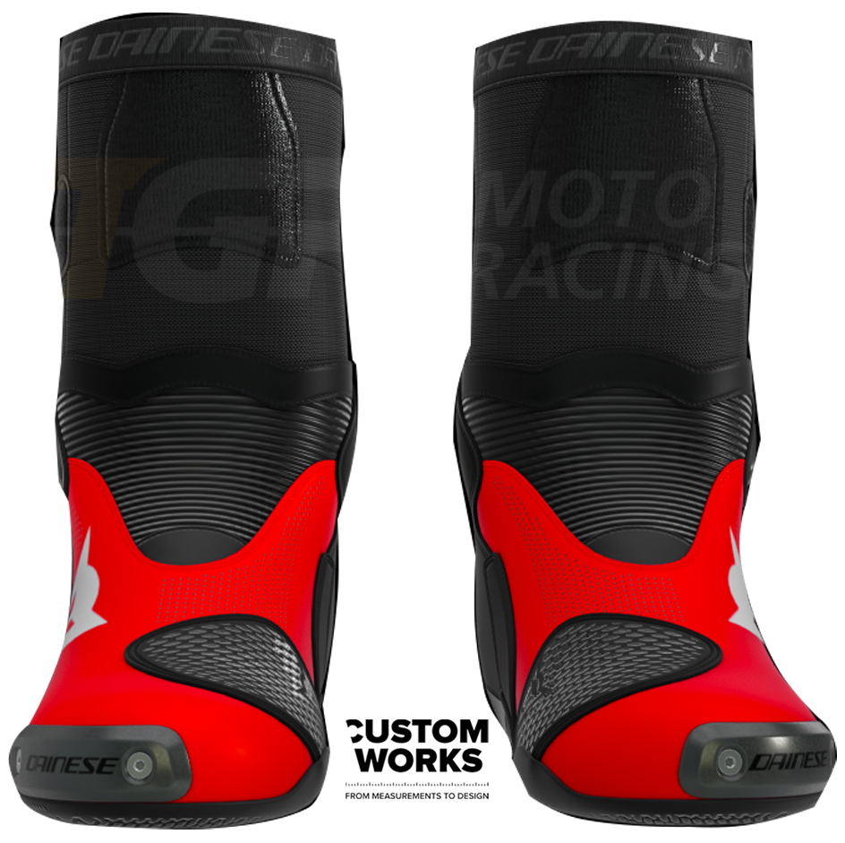 Dainese Axial 2 Air Racing and Street Motorcycle Boots Marco Bezzecchi Replica 2026 | Men | Fluo Red / Black | Custom Works 
