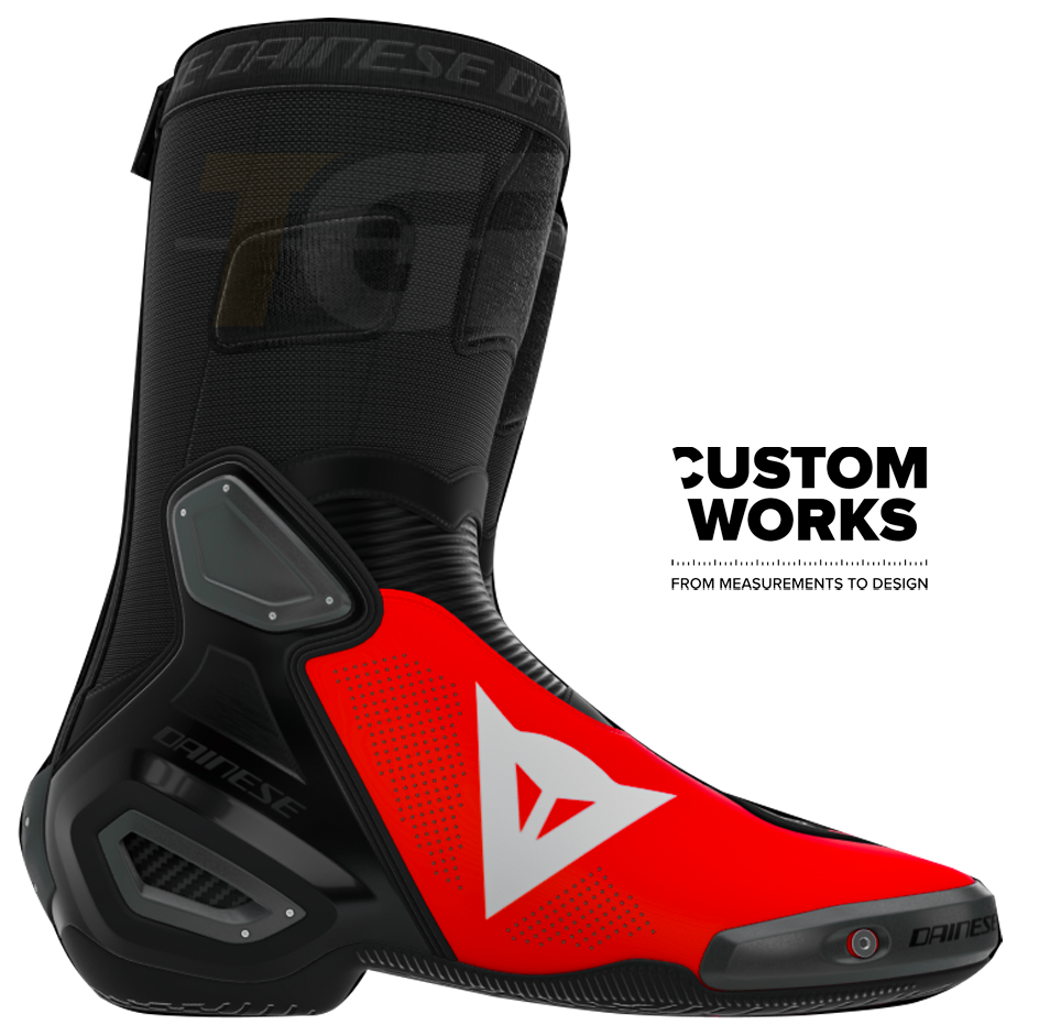 Dainese Axial 2 Air Racing and Street Motorcycle Boots Marco Bezzecchi Replica 2026 | Men | Fluo Red / Black | Custom Works 