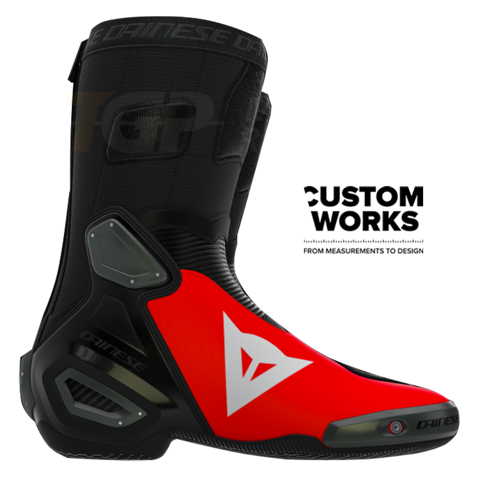 Dainese Axial 2 Racing and street motorcycle boots Marco Bezzecchi Replica 2026 | Men | Fluo Red / Black | Custom Works 
