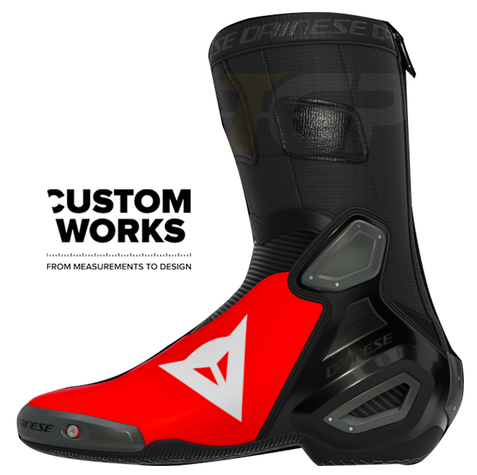 Dainese Axial 2 Racing and street motorcycle boots Marco Bezzecchi Replica 2026 | Men | Fluo Red / Black | Custom Works 