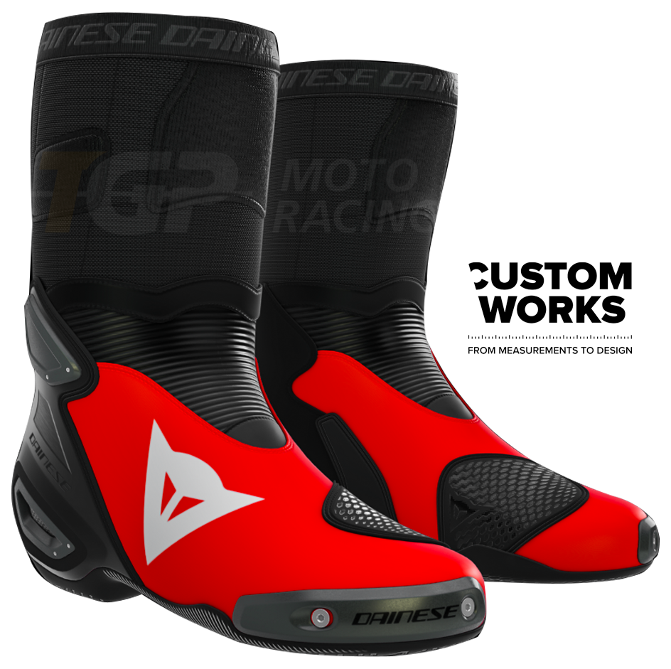 Dainese Axial 2 Racing and street motorcycle boots Marco Bezzecchi Replica 2026 | Men | Fluo Red / Black | Custom Works 