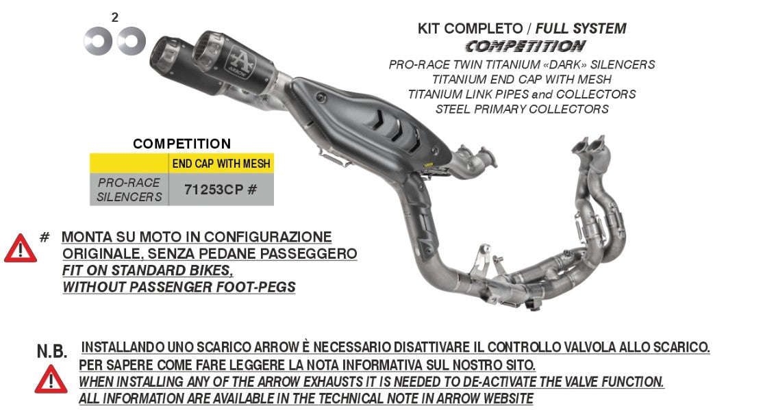 Arrow Competition Compleet systeem Titanium Ducati Panigale V4/S (2025) 71253CP 