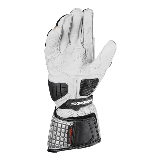 Spidi Carbo Kangaroo Racing Motorcycle Leather Gloves | Men | Black-White | A216011 