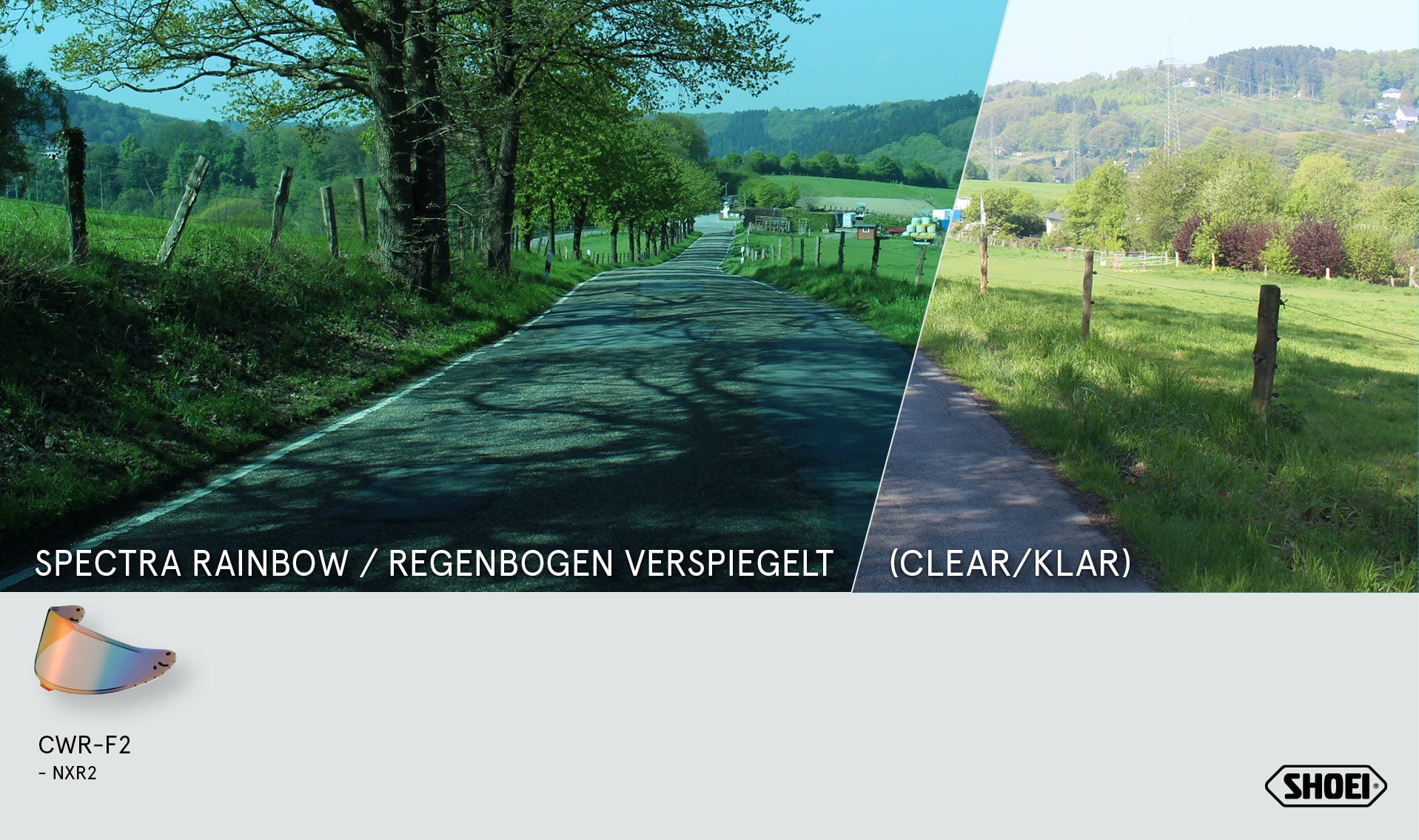 Visière Shoei X-SPR PRO (CWR-F2PN) Arc-en-ciel Miroir 