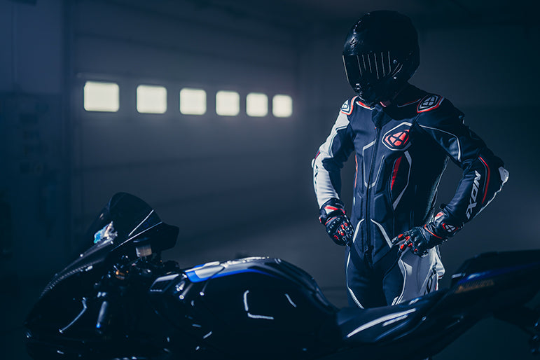 IXON Demonio one-piece suit Leather Suit – perforated racing suit | men | black/white/red 