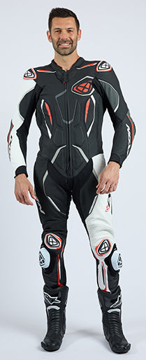 IXON Demonio one-piece suit Leather Suit – perforated racing suit | men | black/white/red 