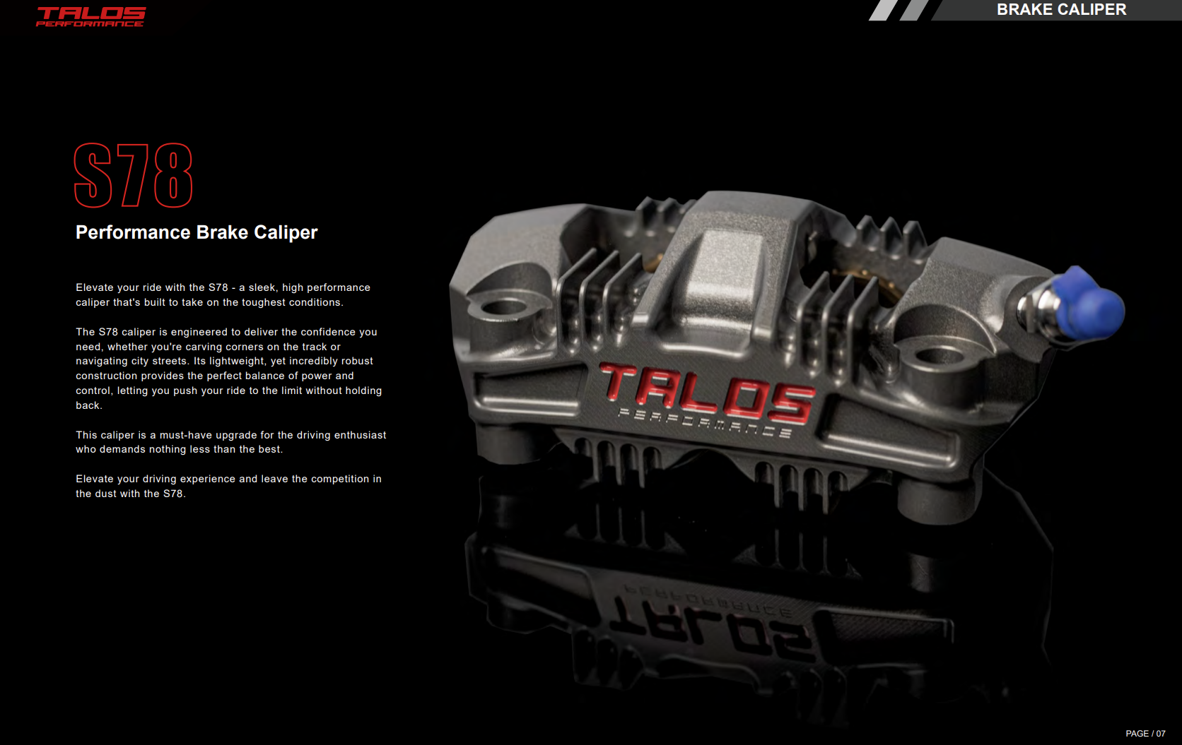 Talos S78 Monoblock P4 34/34 100mm Bremszange Vorne Links | X78.100.HD.L