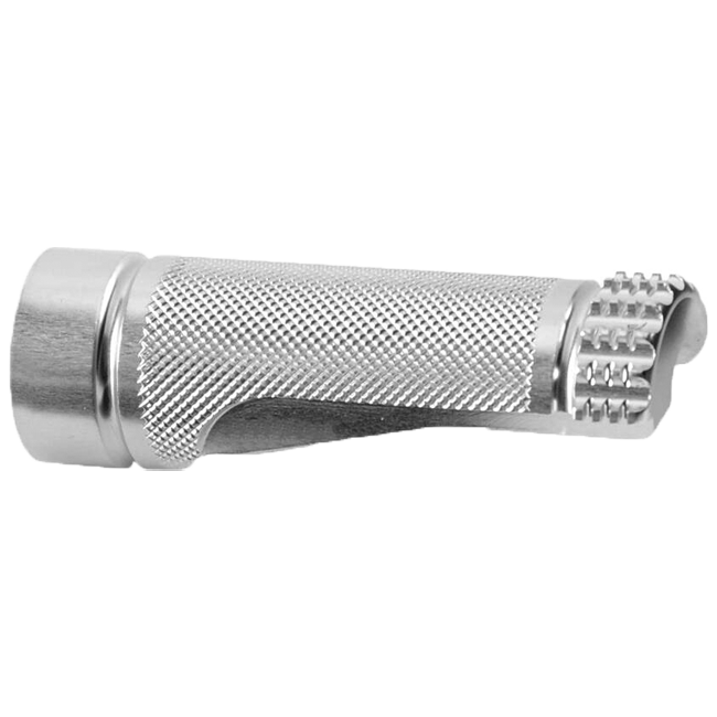 Light-tech replacement footrest fixed 75 mm-silver/black | Ftr1098