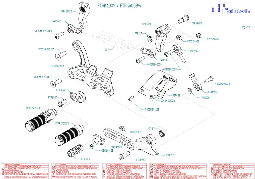 ระบบที่รอยเท้าวงจรการย้อนกลับด้านแสงไฟ KAWASAKI ZX-6R/636/RR (05-25) FTRKA009/W