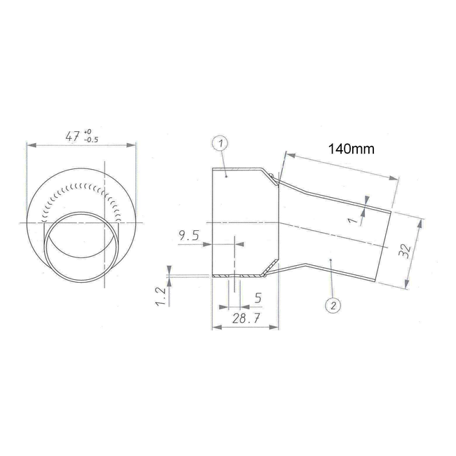 Spark Exhaust dB-Killer Rund Universal Old Style 32 mm 18° Open G9912