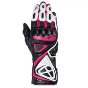 IXON GP5 Air L Motorrad Lederhandschuhe | Frauen | Pink/Weiß/Schwarz