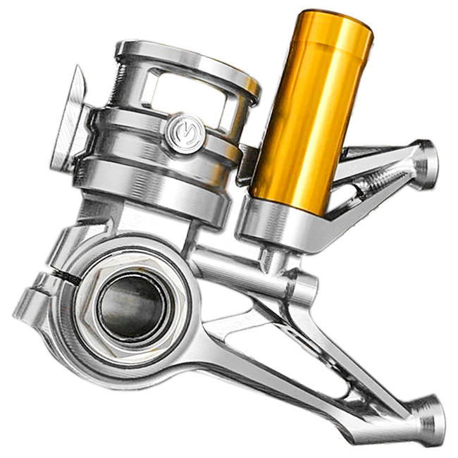 Set de pieds de fourche CNC 100 mm « GP Style » Motocorse Ducati Panigale V4/S/R (18-24) 