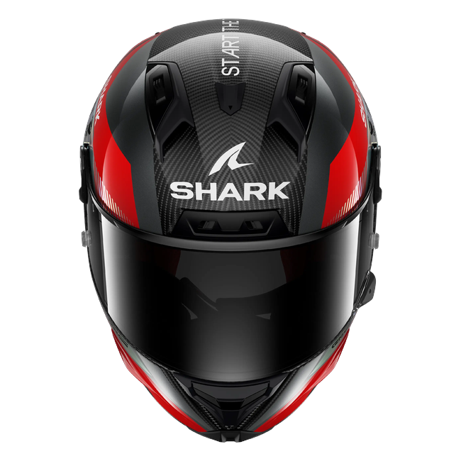 Shark Aeron GP FIM 2 MotoGP rot chrom DRU HE4180 — Frontansicht
