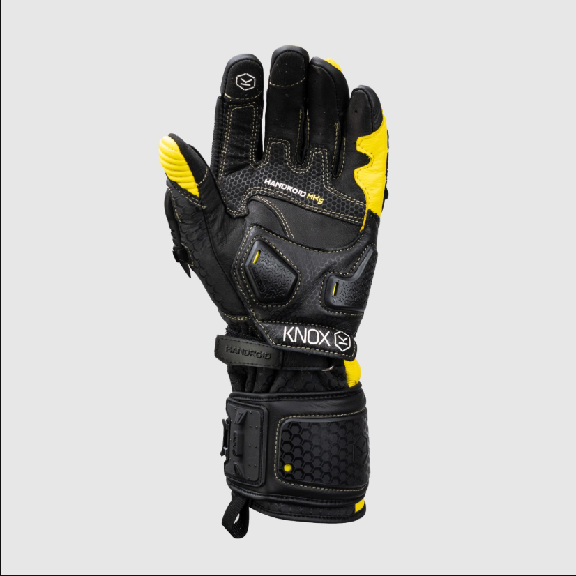 Knox Handroid MK5 Luvas de Corrida em Pele | Homem | Amarelo | 11769404104 