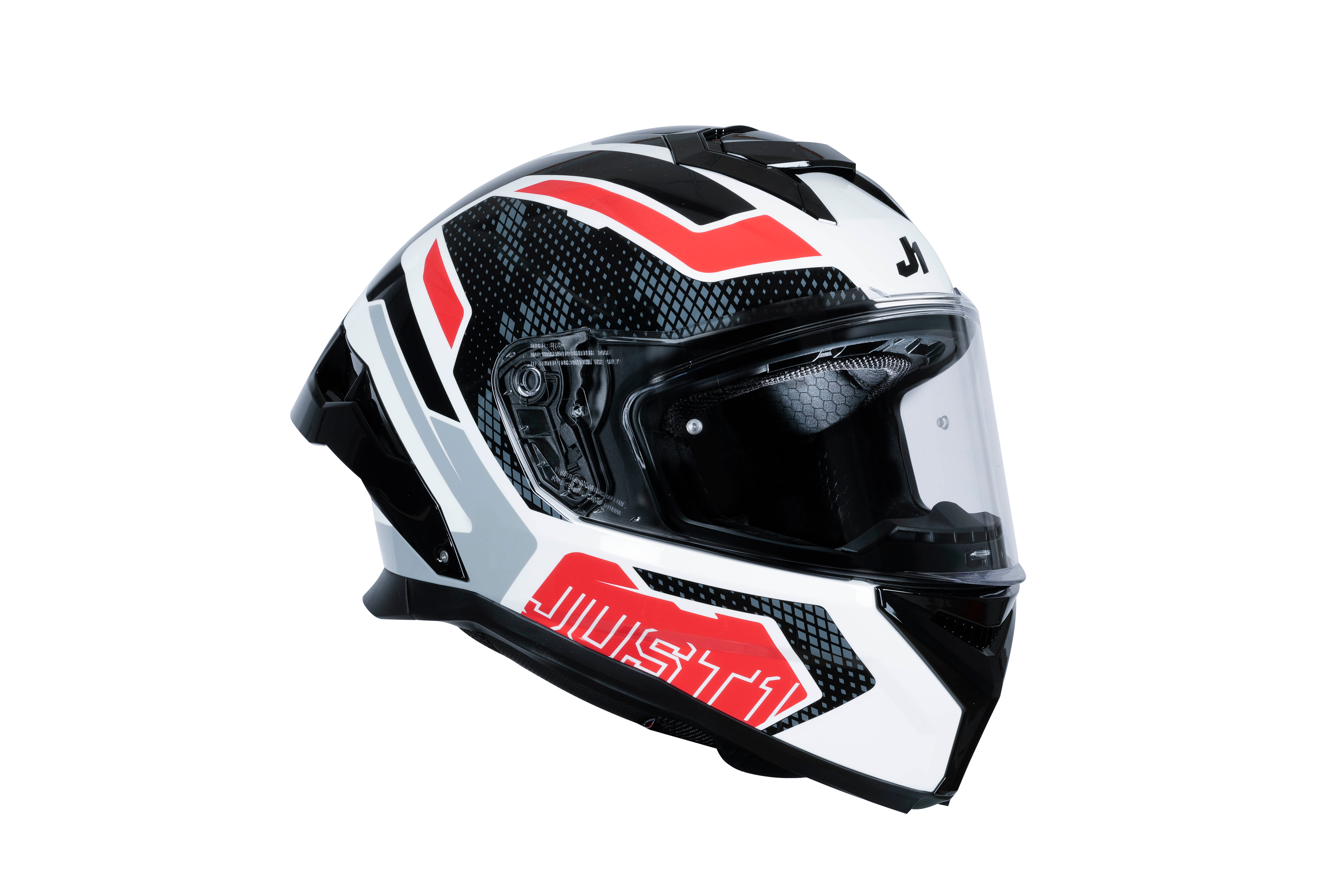 Just1 J-STR Helm Unie Rood / Wit Glans 6030390171001 