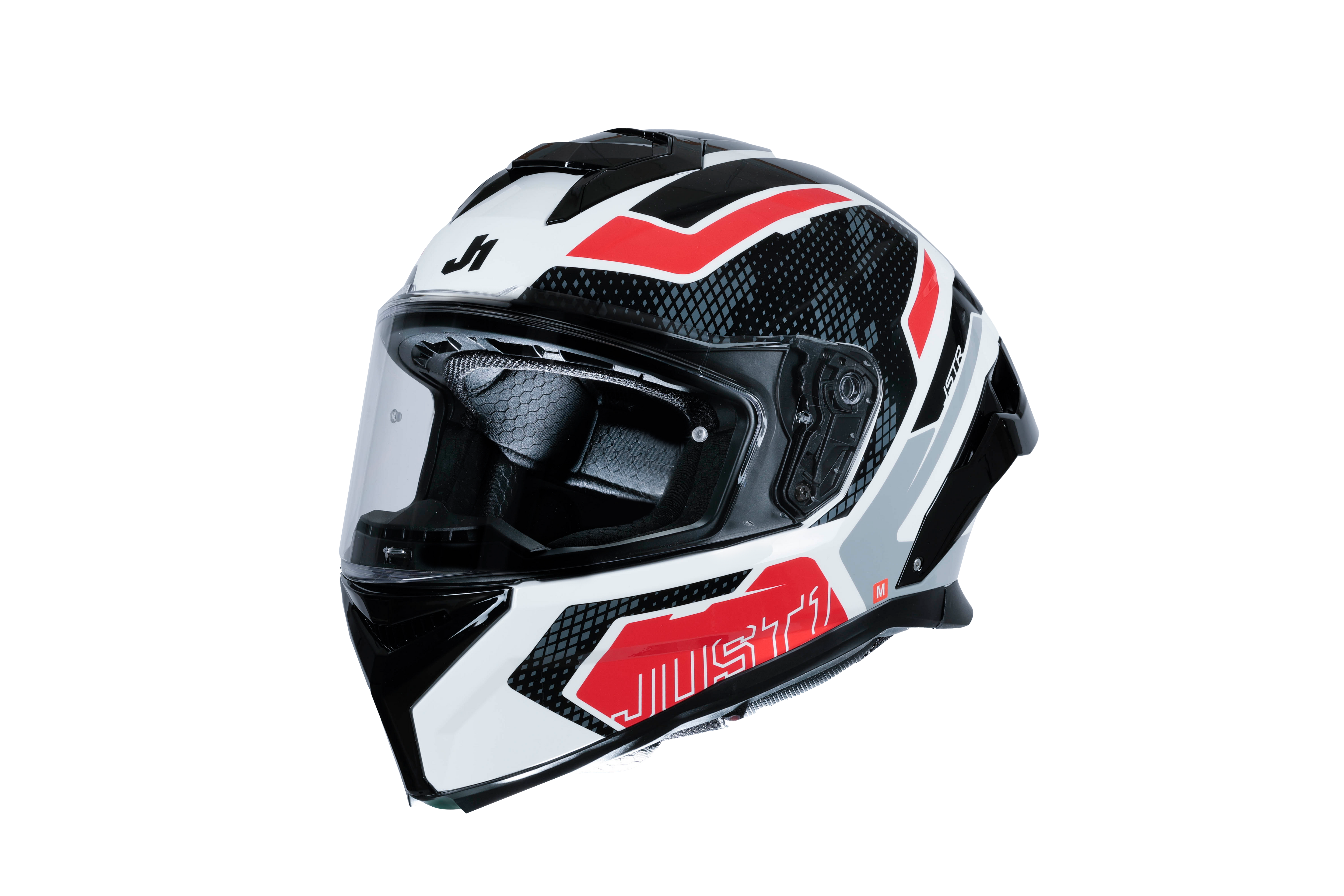 Just1 J-STR Helm Unie Rood / Wit Glans 6030390171001 