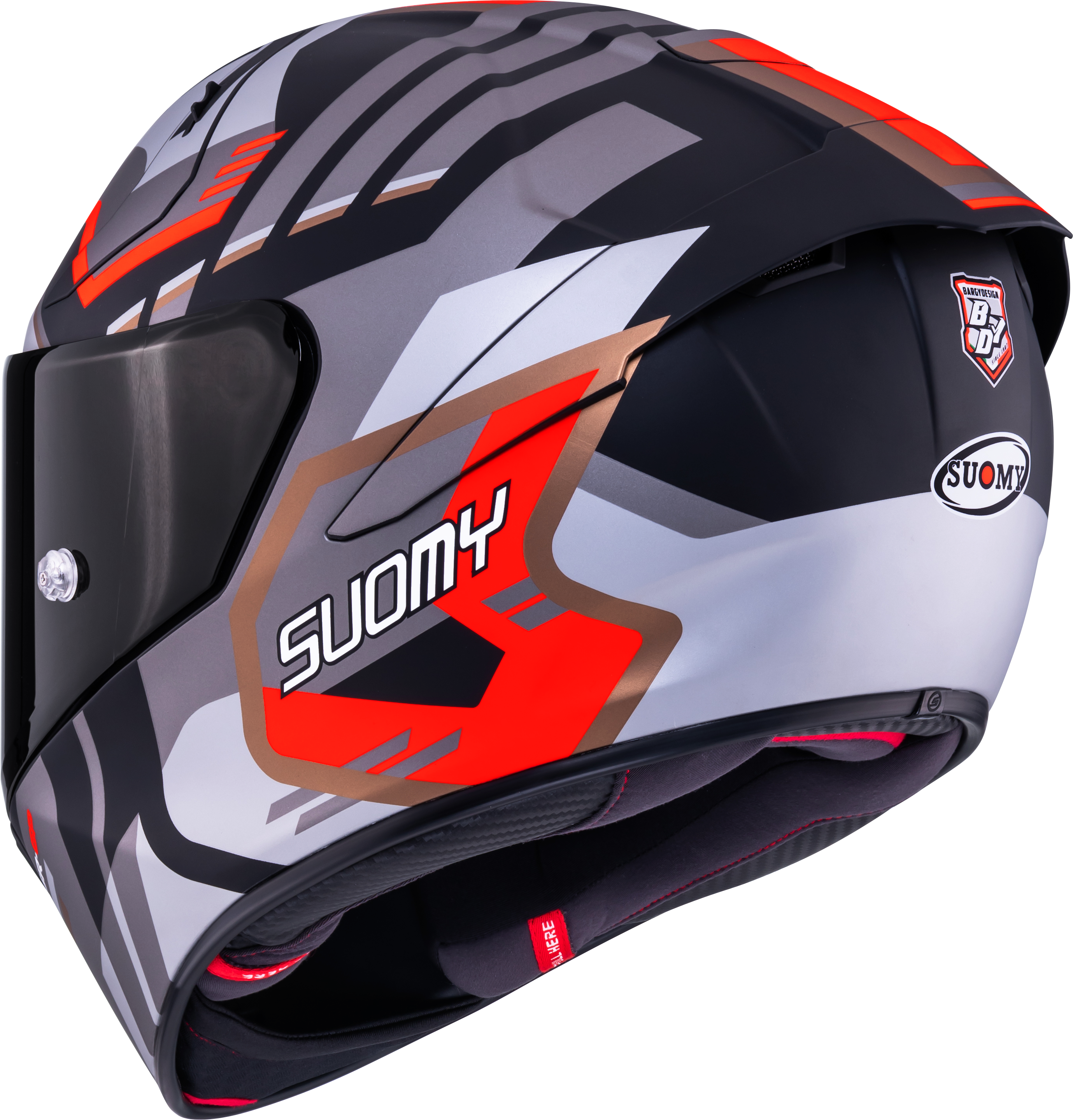 Casco Suomy SR-GP Evo Infrared Opaco Grigio/Rosso/Nero K6S20025 