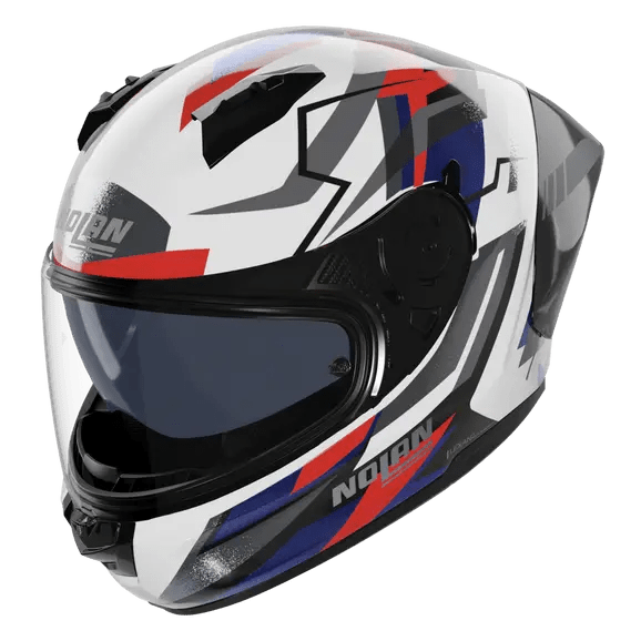 Nolan N60-6 Sport Casco Corsa Bianco / Blu / Rosso / Finitura Opaca 355 