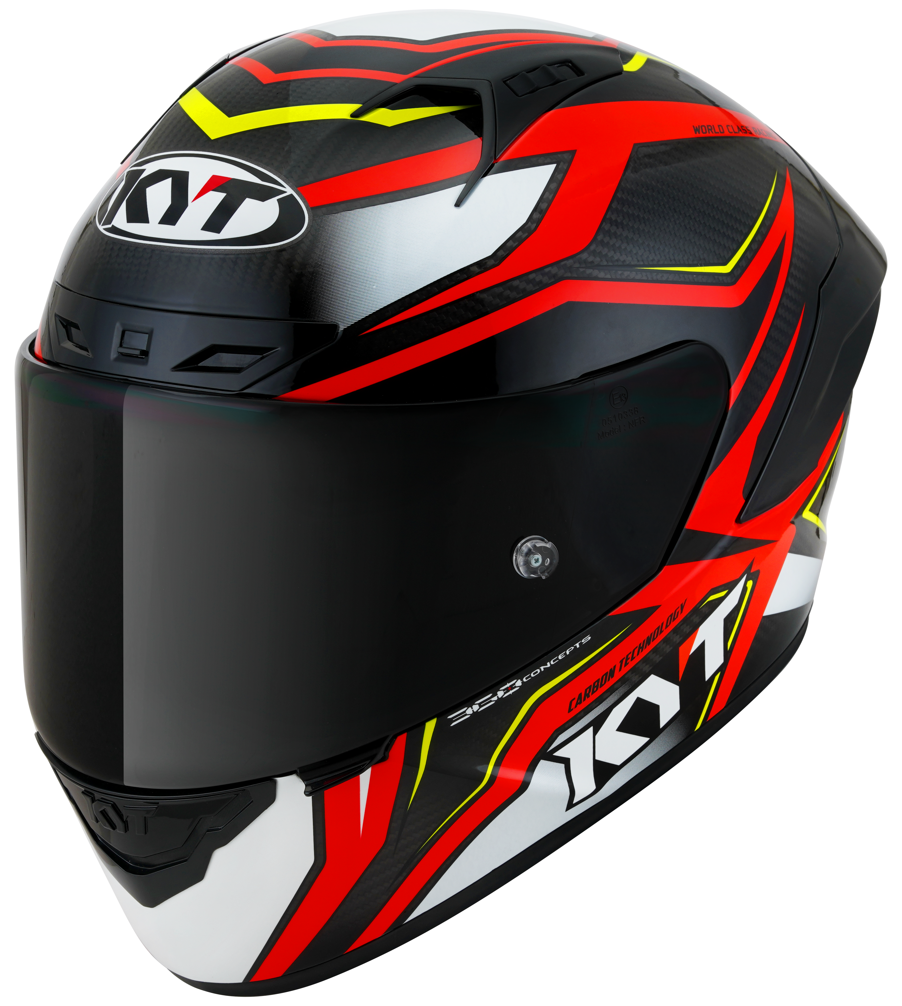 KYT NZ-Race Casco de Carbono Stride Brillante Rojo/Blanco Y6NZ0026 