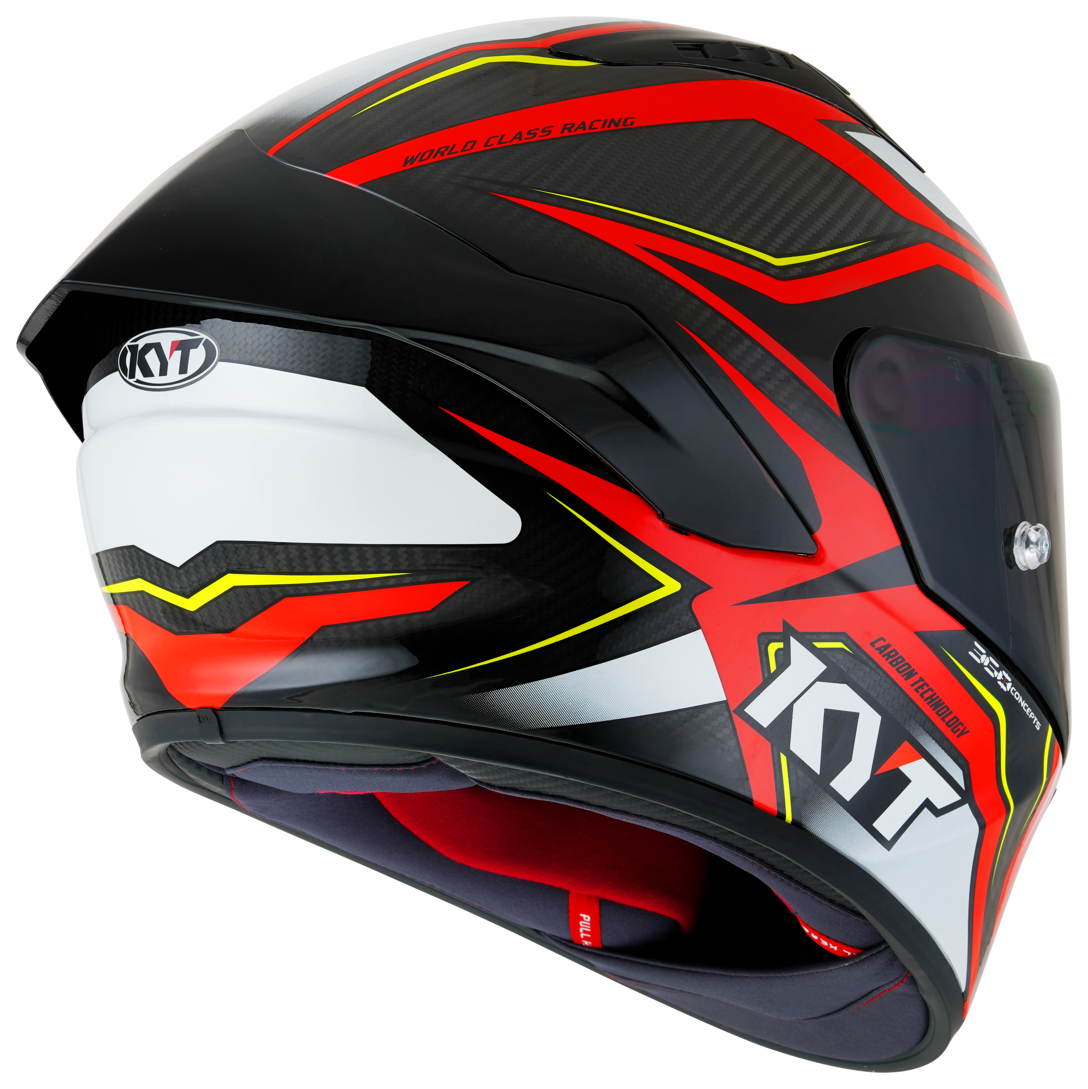KYT NZ-Race Casco de Carbono Stride Brillante Rojo/Blanco Y6NZ0026 