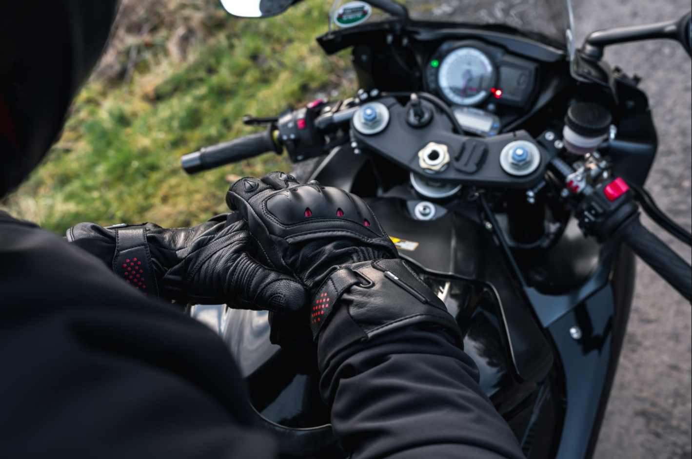 Knox Oulton MK2 Sport Lederhandschuhe | Herren | Schwarz/Rot | 1011352110030