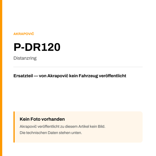 Akrapovic Distanzring P-DR120 — Platzhalter, kein Herstellerfoto verfügbar