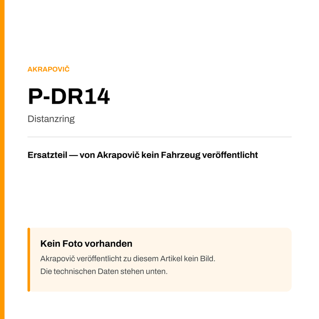 Akrapovic Distanzring P-DR14 — Platzhalter, kein Herstellerfoto verfügbar