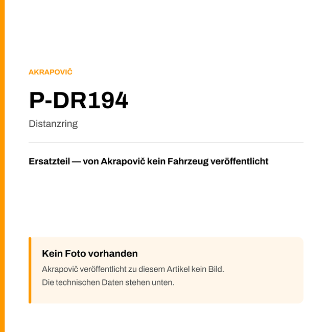 Akrapovic Distanzring P-DR194 — Platzhalter, kein Herstellerfoto verfügbar