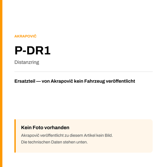 Akrapovic Distanzring P-DR1 — Platzhalter, kein Herstellerfoto verfügbar