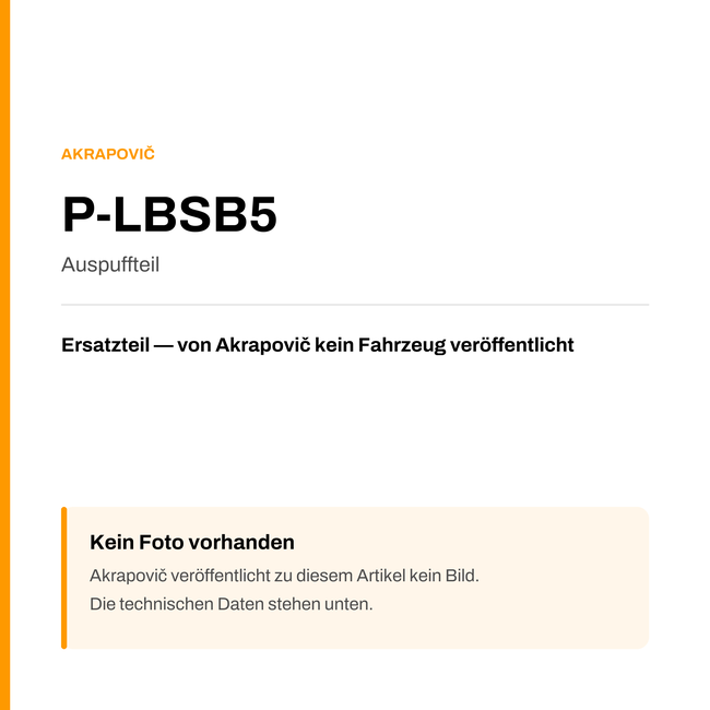 Akrapovic Auspuffteil P-LBSB5 — Platzhalter, kein Herstellerfoto verfügbar