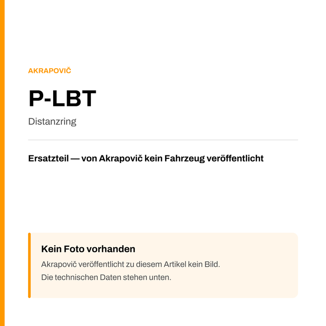 Akrapovic Distanzring P-LBT — Platzhalter, kein Herstellerfoto verfügbar