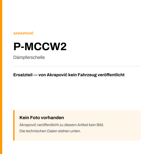 Akrapovic Dämpferschelle P-MCCW2 — Platzhalter, kein Herstellerfoto verfügbar