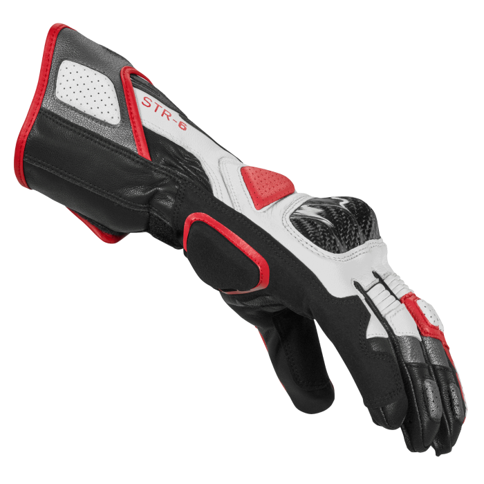 Spidi STR-6 Racing Motorcycle Leather Gloves | Men | Red | A221014 