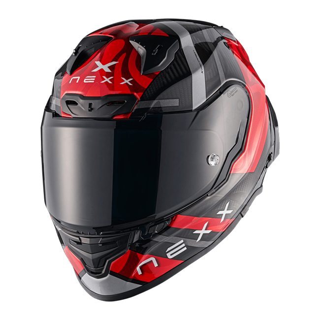 Nexx X.R3R Helm Swirl Carbon Rot Silber 01XR323489023
