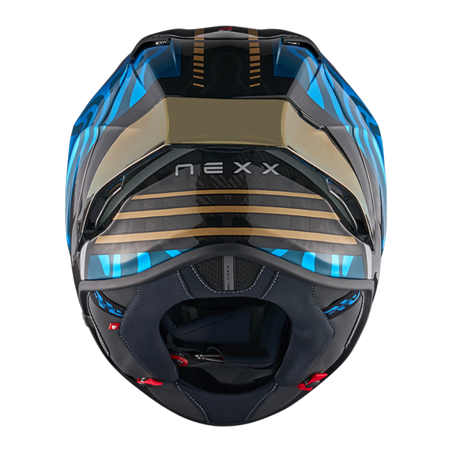 Nexx X.R3R ヘルメット スワール カーボン スカイブルー ゴールド 01XR323489780 