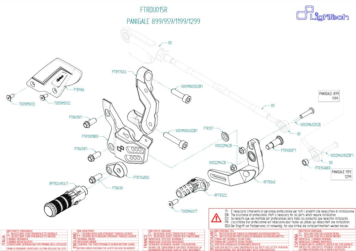 Impianto di scarico R LighTech Ducati Panigale 899 (13-16) FTRDU015R 