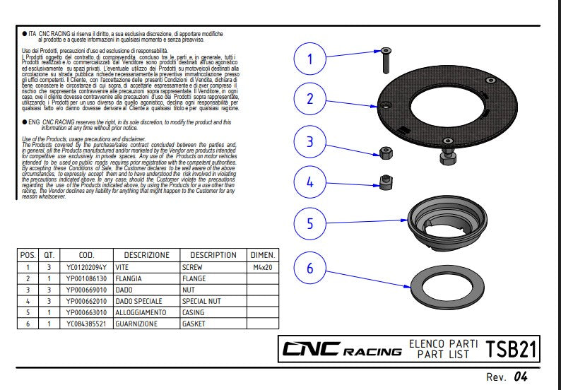 Fuel cap Carbon CNC Racing Ducati Panigale V4/S (2025) TSB21 