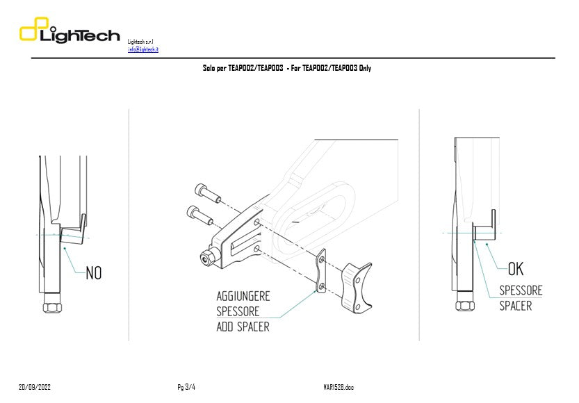 Tendeur de chaîne LighTech BMW S1000RR K67 (19-25) TEBM003 