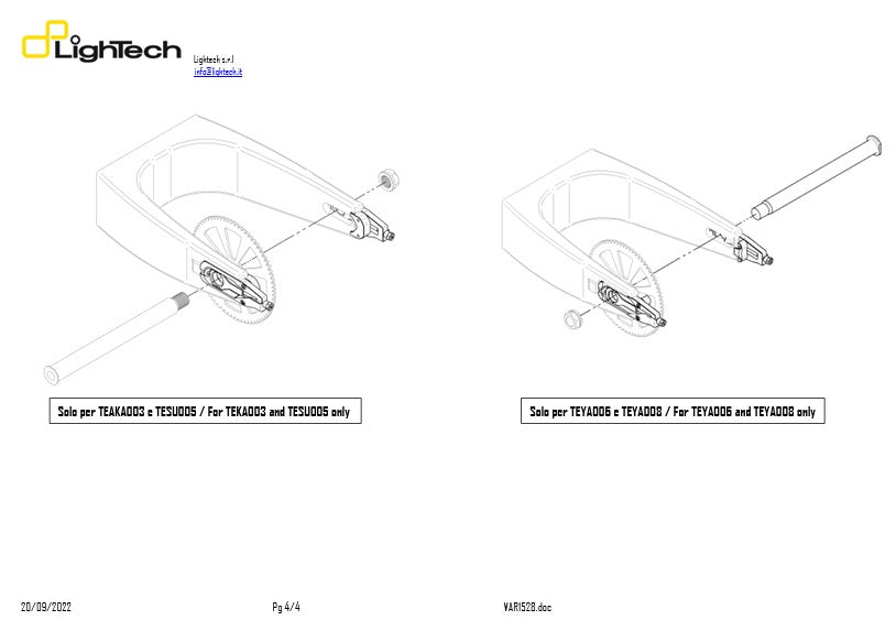 चेन टेंशनर Lightech BMW S1000RR K67 (19-25) TEBM003