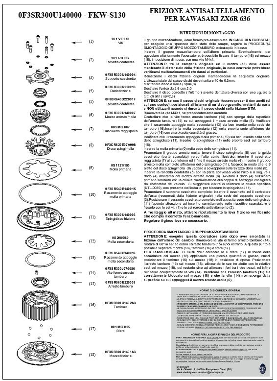 STM アンチホッピングクラッチ Kawasaki ZX-6 R/636/RR (19-25) FKW-S130 