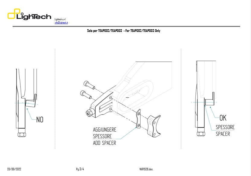 Chuỗi căng thẳng Lightech Honda CBR 1000 RR SC57, SC59 (08-16) TEHO002