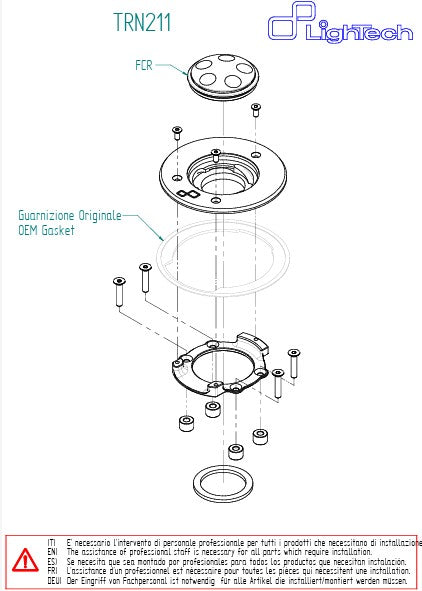 Tangki penutup tutup sekrup Lightech BMW S1000RR (09-20) TRN211
