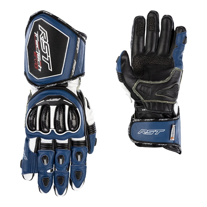 RST Tractech Evo 4 Motorrad Lederhandschuhe | Herren | Blau/Weiß/Schwarz | 102666