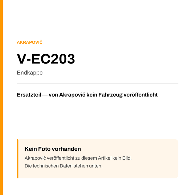 Akrapovic Endkappe V-EC203 — Platzhalter, kein Herstellerfoto verfügbar