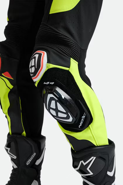 IXON Vortex 3 one-piece Leren pak – Geperforeerd racepak | Heren | Zwart/Neon Geel 