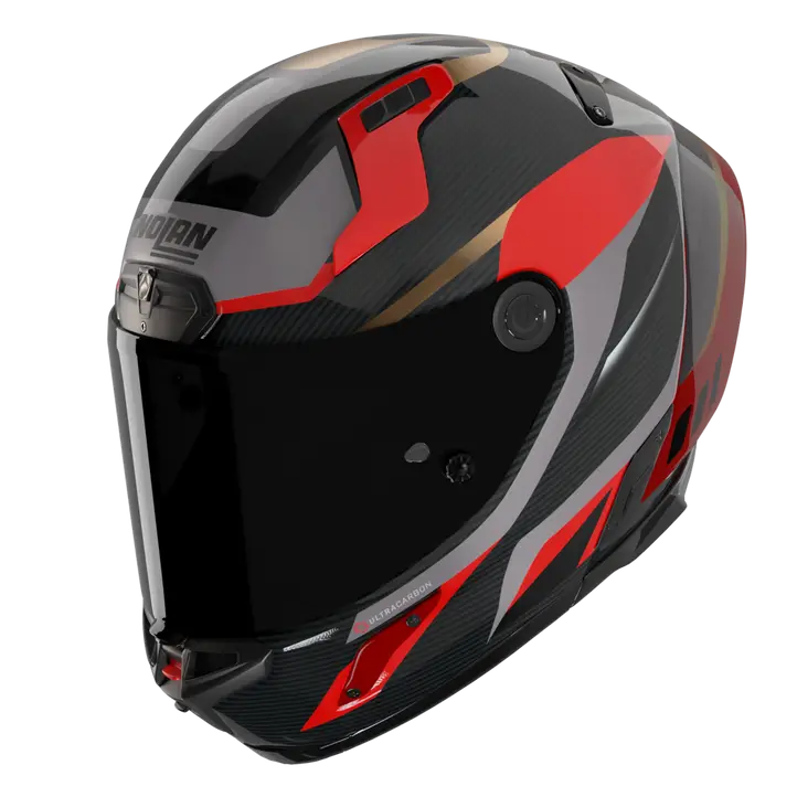 Nolan X-804 RS Casco Ultra Carbon Lesmo Rosso/Grigio/Oro 362 