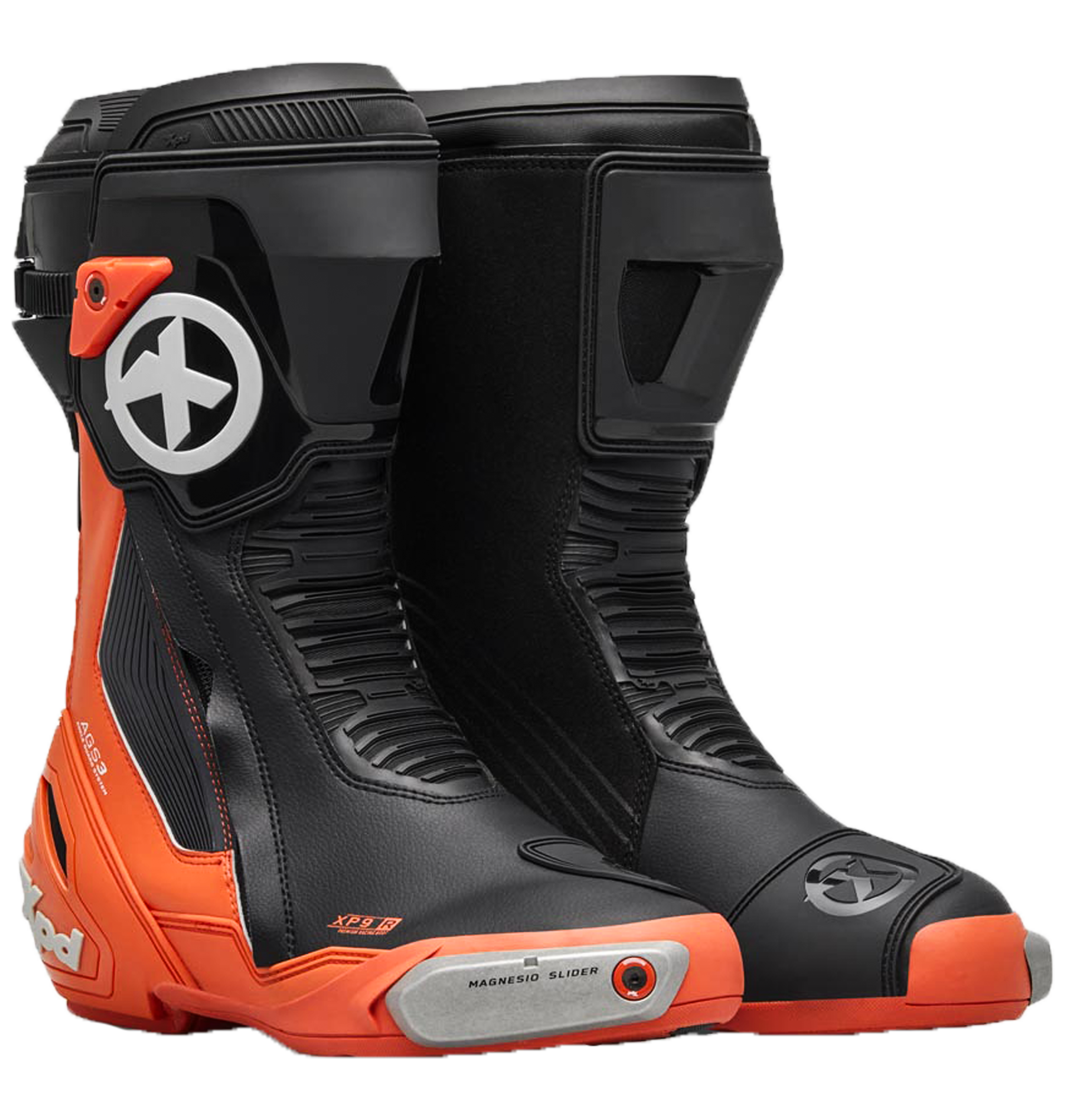 XPD XP9-R Bottes de course et de route pour moto | Hommes | Orange/Noir 
