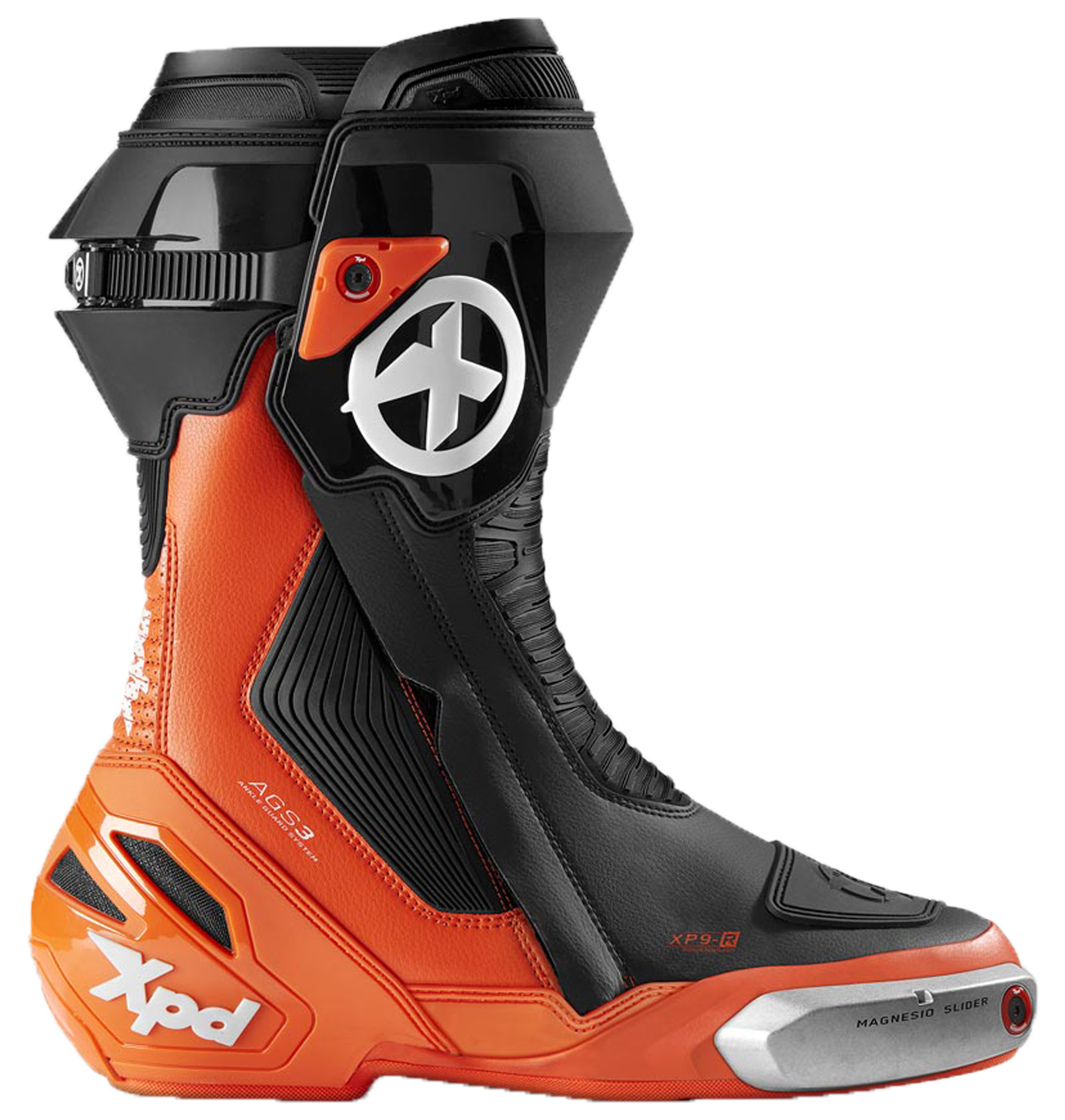 XPD XP9-R Bottes de course et de route pour moto | Hommes | Orange/Noir 