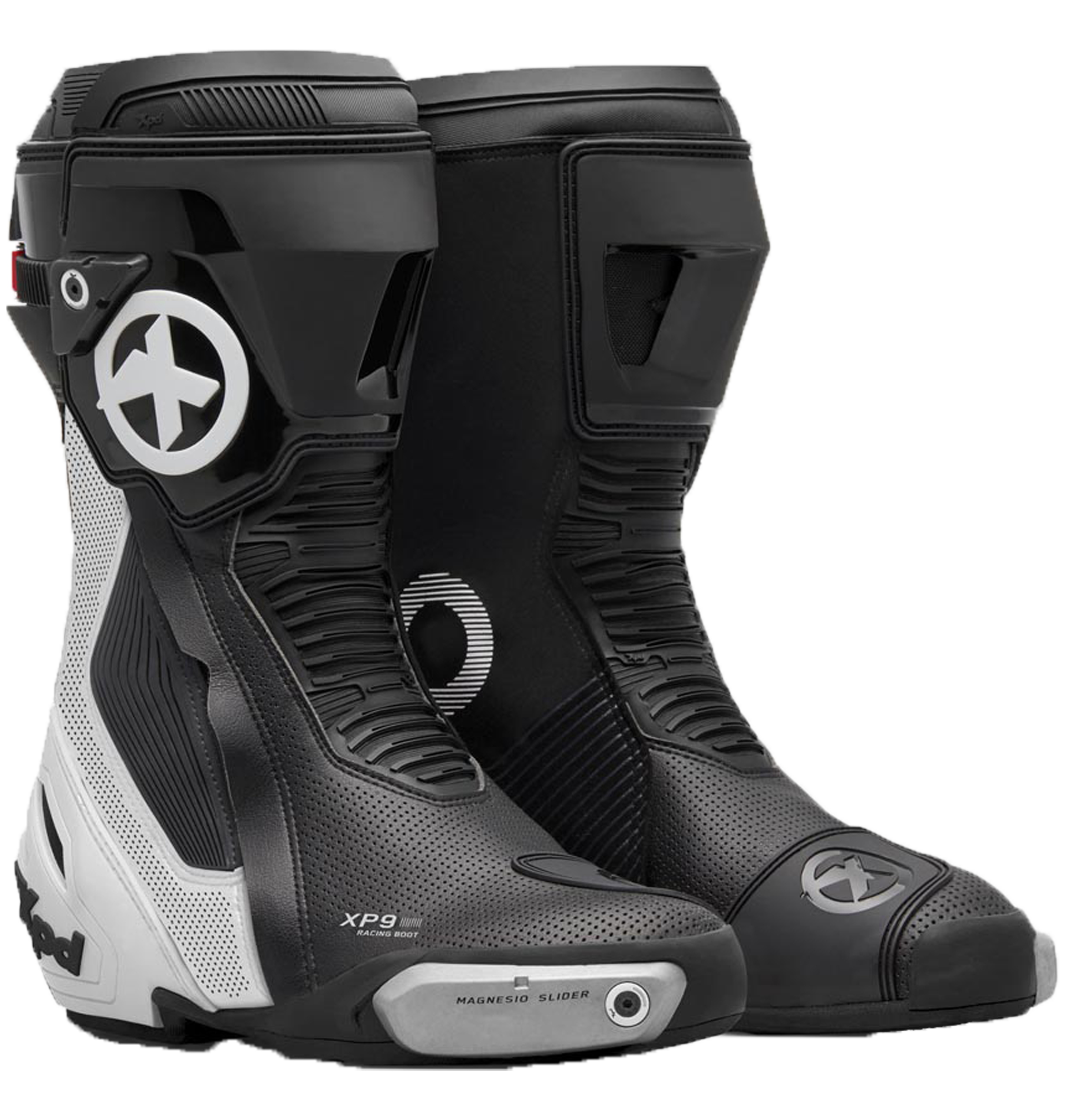 XPD XP9-S AIR perforated racing and street motorcycle boots | Men's | White/Black 